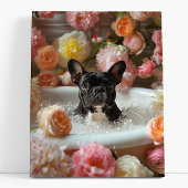 French Bulldog Art | Französische Küche in Badewan Leinwanddruck
