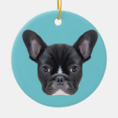 French Bulldog Art Portrait Keramikornament (Vorne)