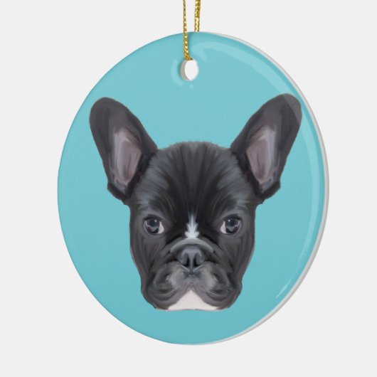 French Bulldog Art Portrait Keramikornament (Links)