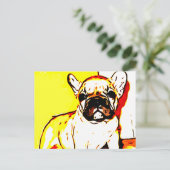 French Bulldog Art Postkarte (Stehend Vorderseite)
