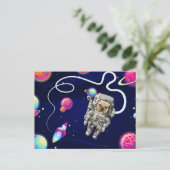 French Bulldog Astronaut Space Explorer Postkarte (Stehend Vorderseite)