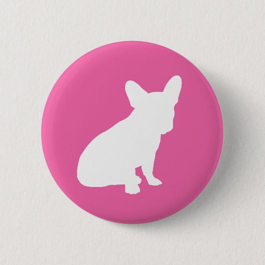French Bulldog Baby Dusche Frenchie Pink Button (Vorderseite)