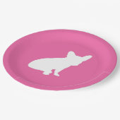 French Bulldog Baby Dusche Frenchie Pink Pappteller (Schrägansicht)