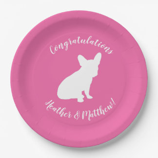 French Bulldog Baby Dusche Frenchie Pink Pappteller
