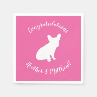 French Bulldog Baby Dusche Frenchie Pink Serviette