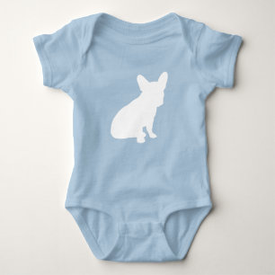 French Bulldog Baby Dusche Frenchy Frenchie Blue Baby Strampler