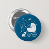 French Bulldog Baby Dusche Frenchy Frenchie Blue Button (Vorne & Hinten)