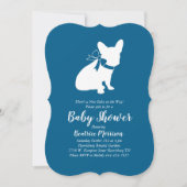 French Bulldog Baby Dusche Frenchy Frenchie Blue Einladung (Vorderseite)