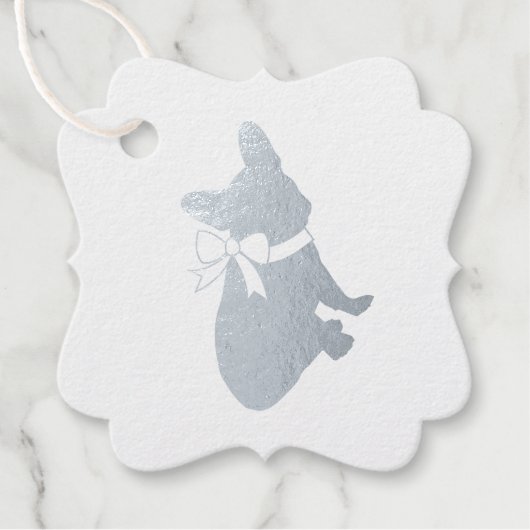 French Bulldog Baby Dusche Frenchy Frenchie Blue Geschenkanhänger (Vorderseite)