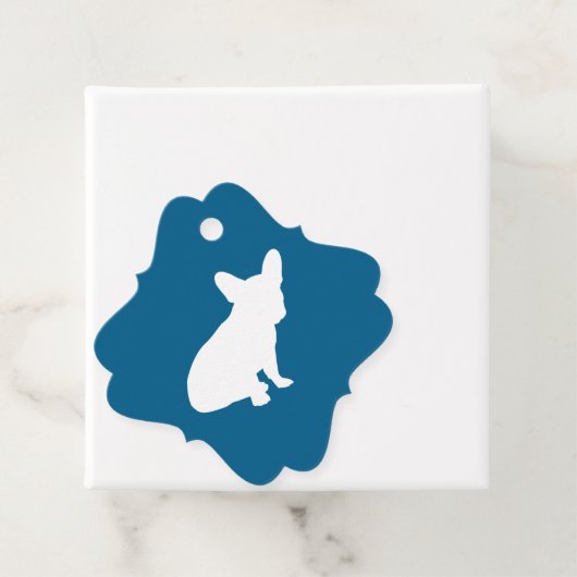 French Bulldog Baby Dusche Frenchy Frenchie Blue Geschenkanhänger (Beispiel)
