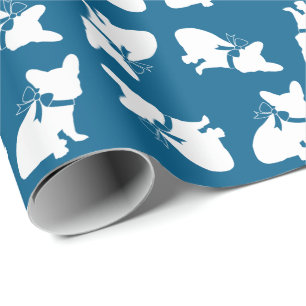 French Bulldog Baby Dusche Frenchy Frenchie Blue Geschenkpapier