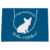 French Bulldog Baby Dusche Frenchy Frenchie Blue Große Geschenktüte (Vorderseite)