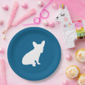 French Bulldog Baby Dusche Frenchy Frenchie Blue Pappteller (Party)