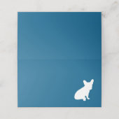French Bulldog Baby Dusche Frenchy Frenchie Blue Platzkarte (Außenseite Aufgefaltet)