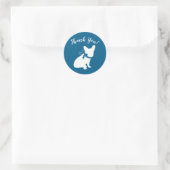 French Bulldog Baby Dusche Frenchy Frenchie Blue Runder Aufkleber (Tasche)