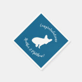 French Bulldog Baby Dusche Frenchy Frenchie Blue Serviette (Ecke)