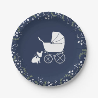 French Bulldog Baby Dusche Teller Design 3