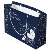 French Bulldog Baby Showbeutel Große Geschenktüte (Rückseite Schrägansicht)