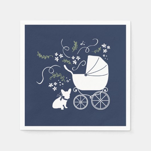 French Bulldog Babydusche Napkins Design 2 Serviette (Vorderseite)