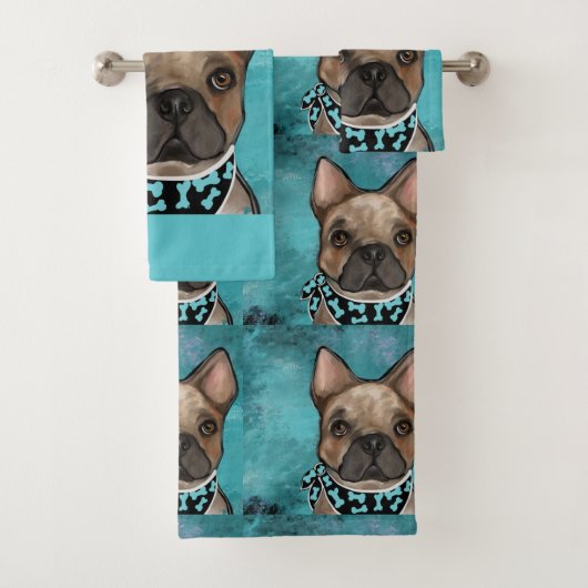 FRENCH BULLDOG BADHANDTUCH SET (Insitu)