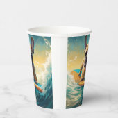 French Bulldog Beach Surfing Malerei Pappbecher (Rechts)