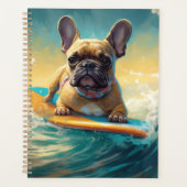 French Bulldog Beach Surfing Malerei Planer (Vorderseite)