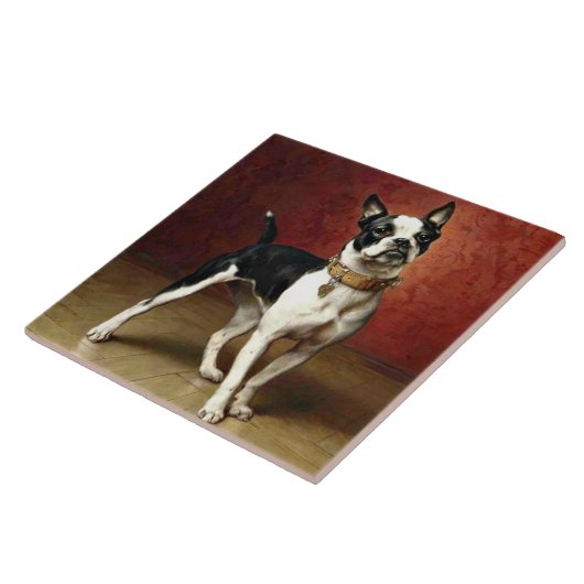 French Bulldog, berühmtes Gemälde von Carl Reicher Fliese (Seite)
