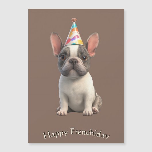 French Bulldog Birthday Card Magnetkarte (Vorderseite)