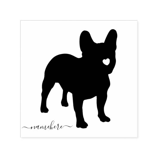 French Bulldog Black Logo Pet Business Permastempel (Design)