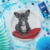 French Bulldog Black Pillow Foto Pappteller (Party)
