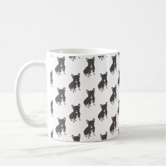 French Bulldog (Black & Tan Tricolor) Tasse (Links)