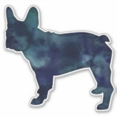 French Bulldog Black Watercolor Silhouette Aufkleber (Vorderseite)