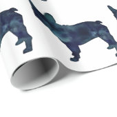 French Bulldog Black Watercolor Silhouette Geschenkpapier (Rolleneckpunkt)