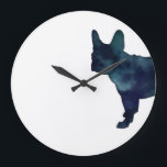 French Bulldog Black Watercolor Silhouette Große Wanduhr<br><div class="desc">Diese Silhouette kann auch vertreten: Französischer Bulldog,  Französisch,  Boston Terrier,  amerikanischer Gentleman,  Bostie,  Frog Dog,  Clown Dog,  Bat Ears,  Toy Bulldog,  Brachycephalic,  Clown Prince of Dogs,  Klun,  Frenchy,  Lace,  Bulldogge,  Begleithund,  Toy breed,  BD</div>
