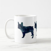 French Bulldog Black Watercolor Silhouette Kaffeetasse (Links)