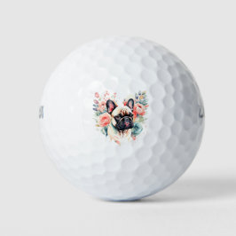 French Bulldog Blume Golf und Frenchie Kisses Golfball