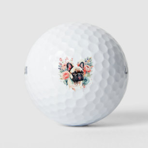 French Bulldog Blume Golf und Frenchie Kisses Golfball