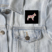 French Bulldog Blume Pattern Frenchie Bulldogs Button (Beispiel)