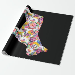 French Bulldog Blume Pattern Frenchie Bulldogs Geschenkpapier