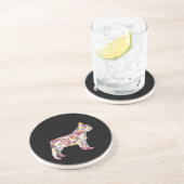 French Bulldog Blume Pattern Frenchie Bulldogs Getränkeuntersetzer (Seite)