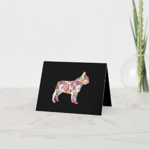 French Bulldog Blume Pattern Frenchie Bulldogs Karte