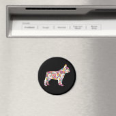 French Bulldog Blume Pattern Frenchie Bulldogs Magnet (In Situ (Geschirrspüler))