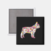 French Bulldog Blume Pattern Frenchie Bulldogs Magnet (Vorderseite/Rückseite)