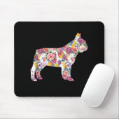 French Bulldog Blume Pattern Frenchie Bulldogs Mousepad (Mit Mouse)