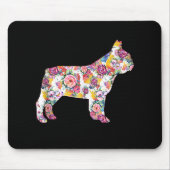 French Bulldog Blume Pattern Frenchie Bulldogs Mousepad (Vorne)