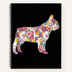French Bulldog Blume Pattern Frenchie Bulldogs Notizblock