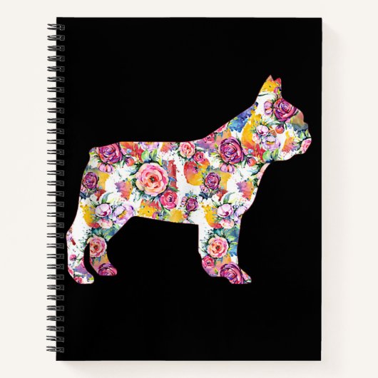 French Bulldog Blume Pattern Frenchie Bulldogs Notizblock (Vorderseite)