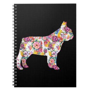 French Bulldog Blume Pattern Frenchie Bulldogs Notizblock