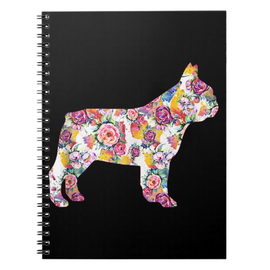 French Bulldog Blume Pattern Frenchie Bulldogs Notizblock (Vorderseite)