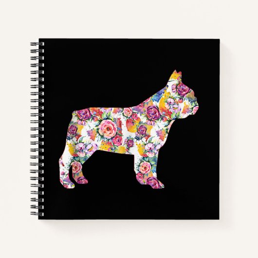 French Bulldog Blume Pattern Frenchie Bulldogs Notizblock (Vorderseite)